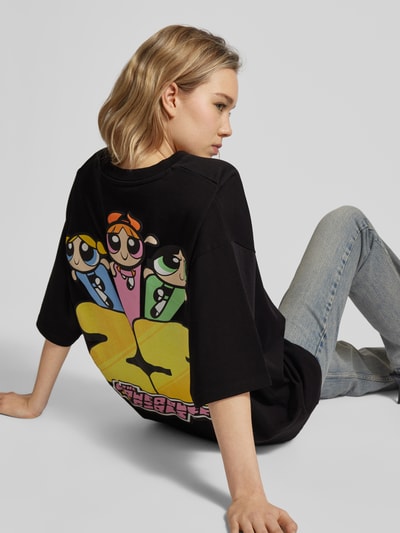 REVIEW Powerpuff Girls x REVIEW — T-shirt z detalami z logo Czarny 3