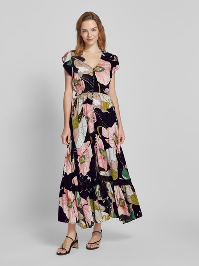 Apricot Maxikleid mit floralem Allover-Print Black 4