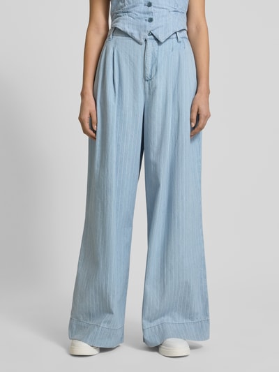 Liu Jo White Wide leg jeans met bandplooien Lichtblauw - 4