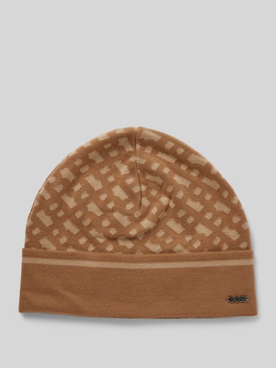 BOSS Beanie mit Label-Applikation Modell 'Lendia' Beige 1