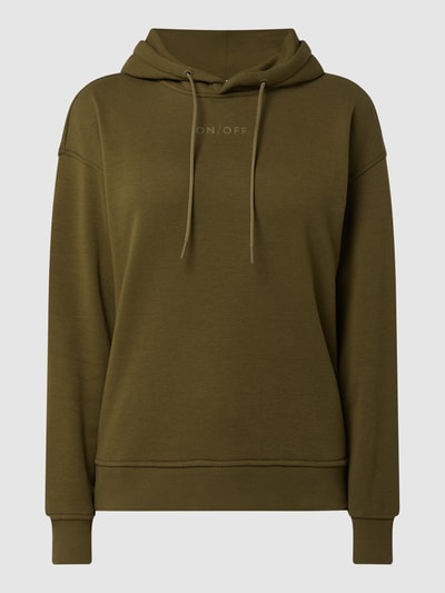 Jake*s Casual Hoodie mit gummiertem Print Khaki 2