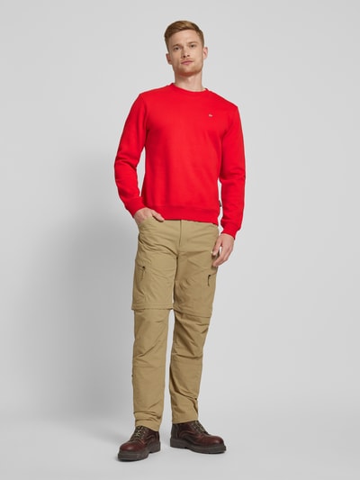 Napapijri Sweatshirt met labelstitching, model 'balis' Rood - 1