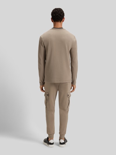 BOSS Orange Regular fit shirt met lange mouwen en wafelstructuur, model 'TEMPESTO' Olijfgroen - 5