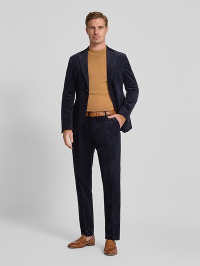 MCNEAL Regular fit corduroy broek met bandplooien Marineblauw - 1