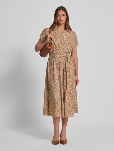 Lauren Ralph Lauren Sukienka koszulowa z wiązanym paskiem model ‘FRATILLIO’ Beżowy 1