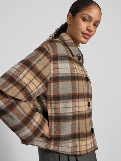 Jake*s Collection Kurtka z wykładanym kołnierzem i listwą guzikową Piaskowy 3