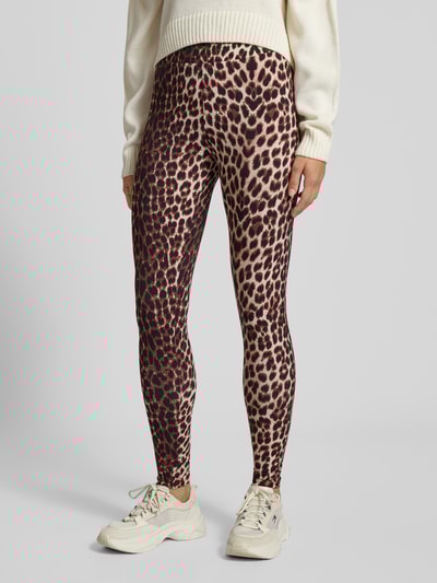 OH APRIL Leggings im Allover-Look Modell 'Rita' Mittelbraun 4