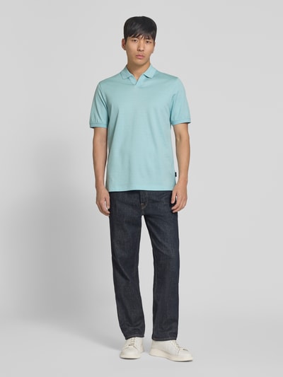 bugatti Regular Fit Poloshirt mit Strukturmuster Aqua 1