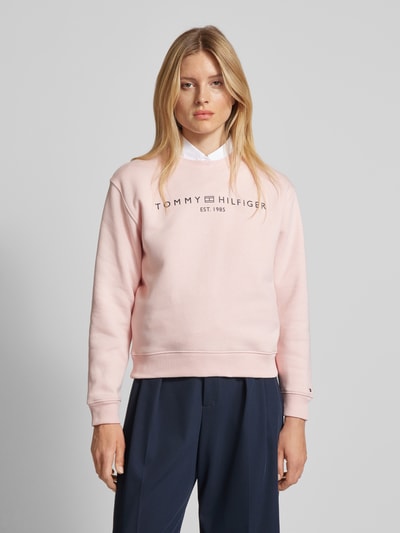 Tommy Hilfiger Sweatshirt mit Label-Print Rosa 4