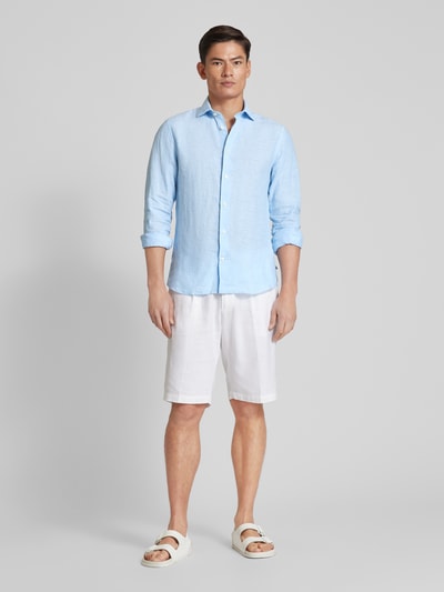 Matinique Regular fit vrijetijdsoverhemd van linnen, model 'Amarc' Lichtblauw - 1