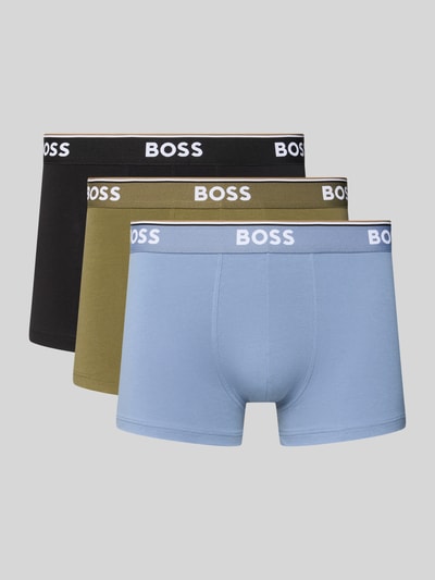 BOSS Slim Fit Trunks aus Baumwoll-Mix im 3er-Pack Modell 'POWER' Black 1