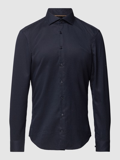 JAKE*S SUPER SLIM Koszula biznesowa o kroju super slim fit ze wzorem na całej powierzchni Granatowy 2