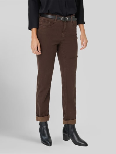 Brax Regular Fit Gerade Hose aus Lyocell-Mix mit Modal-Baumwoll-Anteil Modell 'MARY' Dunkelbraun 4