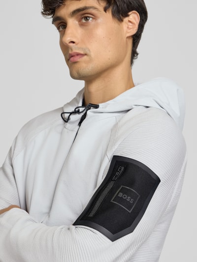 BOSS Green Regular Fit Sweatjacke aus Viskose-Mix Modell 'URBAN COMMUTER' Hellgrau 3
