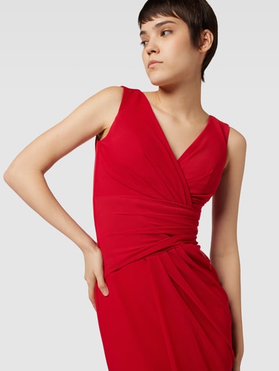 TROYDEN COLLECTION Maxi-jurk in wikkellook Rood - 3