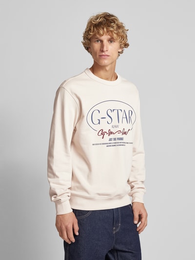 G-Star Raw Sweatshirt met labelprint Offwhite - 4