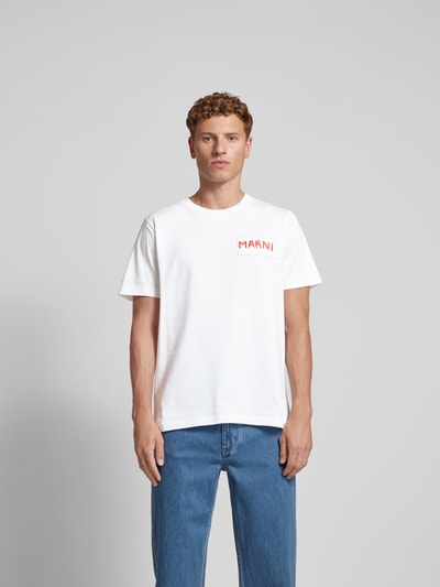 Marni T-Shirt mit Label-Patch Weiss 4