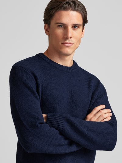 SELECTED HOMME Strickpullover mit Rundhalsausschnitt Modell 'CODY' Dunkelblau 3