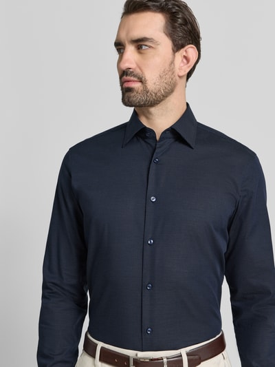 BOSS Regular fit vrijetijdsoverhemd van katoenmix, model 'JOE' Marineblauw - 3