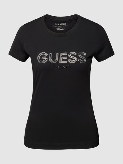 Guess T-Shirt mit Label-Applikation Black 2