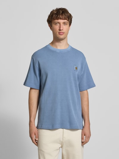 Carhartt Work In Progress T-Shirt mit Strukturmuster Modell 'Nelson' Hellblau 4