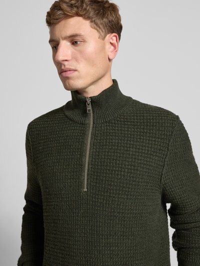 Marc O'Polo Denim Regular Fit Troyer aus Baumwoll-Mix Dunkelgruen 3