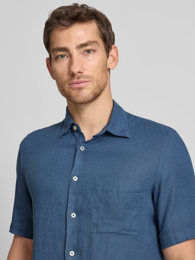 Marc O'Polo Regular Fit Freizeithemd aus reinem Leinen Dunkelblau 3