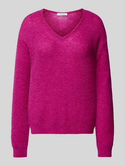 MAERZ Muenchen Wollpullover mit V-Ausschnitt Fuchsia 2