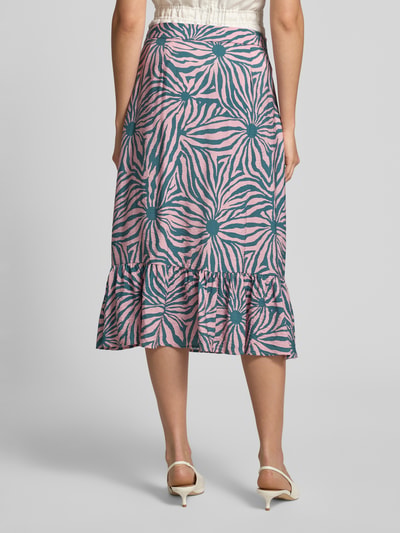 Christian Berg Woman Midirock aus Viskose-Mix mit floralem Allover-Print Altrosa 5