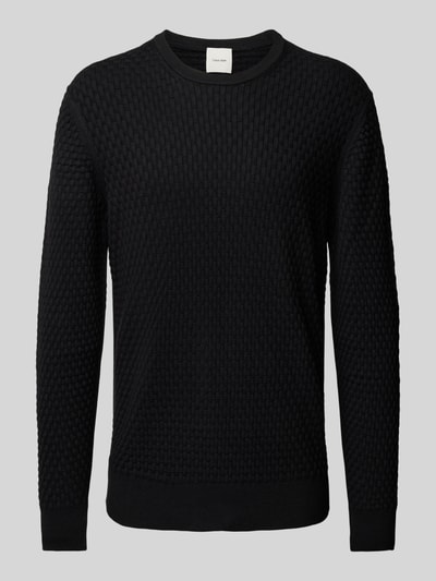 CK Calvin Klein Gebreide pullover met structuurmotief Zwart - 2