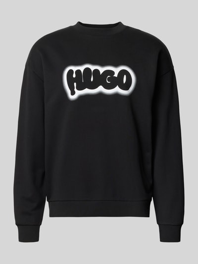 Hugo Blue Regular Fit Sweatshirt aus reiner Baumwolle Modell 'NEWIREX' Black 2