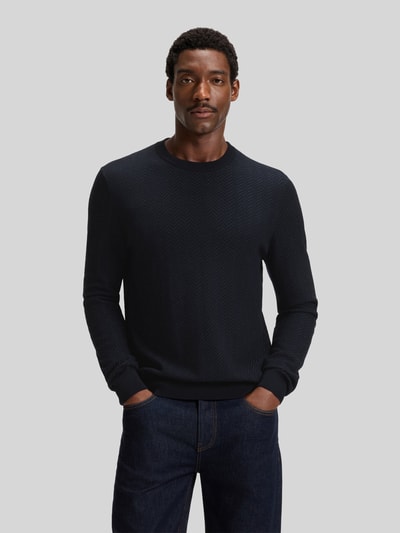 BOSS Regular Fit Pullover aus Schurwoll-Mix Modell 'HABITO' Marine 4