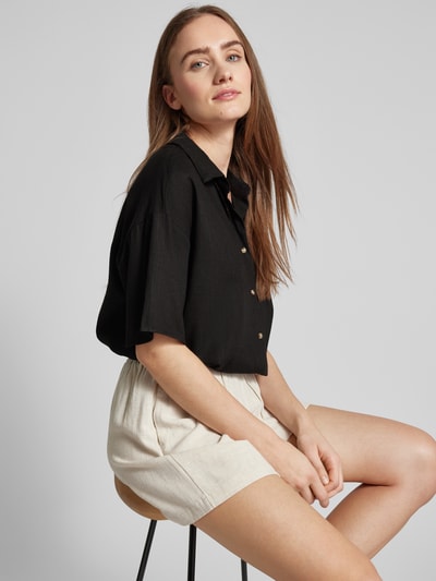 Fransa Blouse met platte kraag, model 'Juna' Zwart - 3