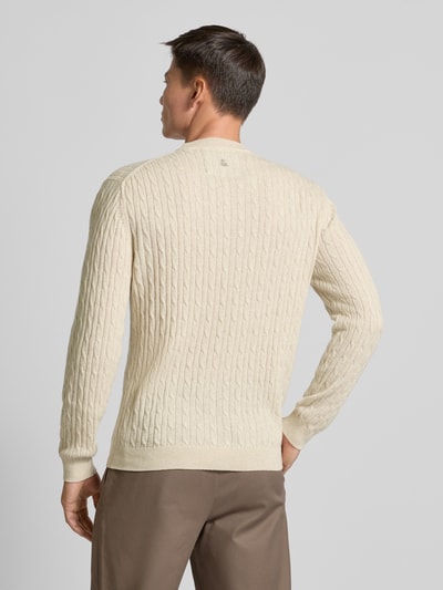 Colours & Sons Strickpullover aus Kaschmir-Mix mit Label-Details Offwhite 5