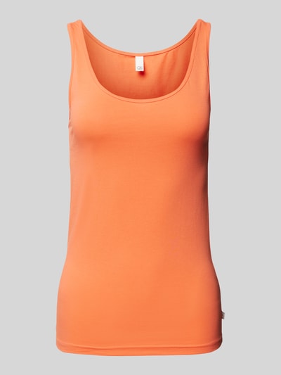 QS Tanktop in effen design Koraal - 2