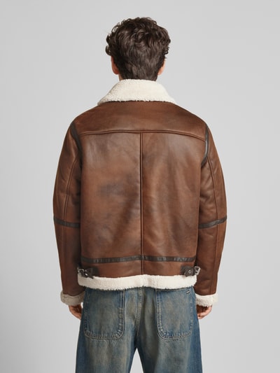 Jack & Jones Jack met platte kraag, model 'COLE AVIATOR' Donkerbruin - 5