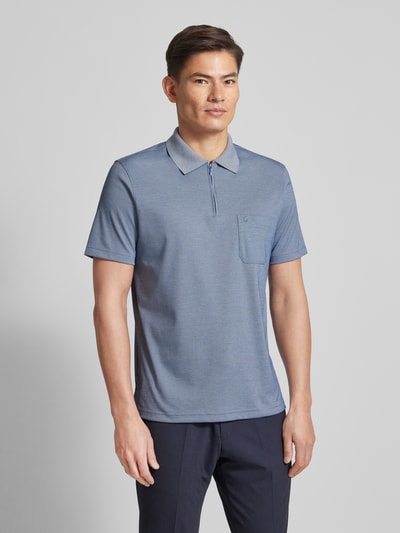 RAGMAN Regular Fit Poloshirt mit Logo-Stitching Jeansblau Melange 4