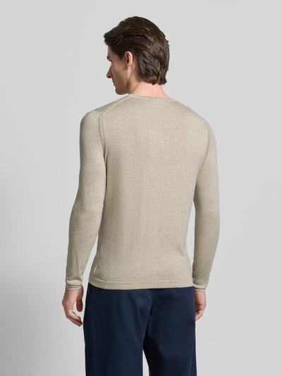 CINQUE Sweter z dzianiny z prążkowanymi wykończeniami model „WALLIE” Beżowy 5