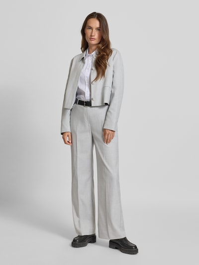 comma Regular fit blazer met paspelzakken Zilver - 1