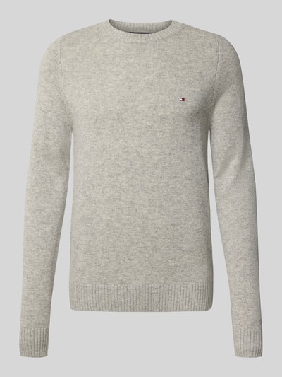 Tommy Hilfiger Regular Fit Strickpullover aus feinster Wolle  Hellgrau 2