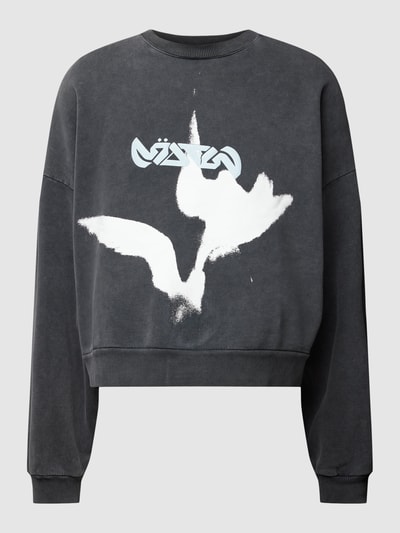 Review X MATW Sweatshirt in gewassen look met MATW-print - MATW x REVIEW Donkergrijs - 2