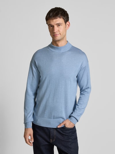 Scotch & Soda Strickpullover mit gerippten Abschlüssen Hellblau 4