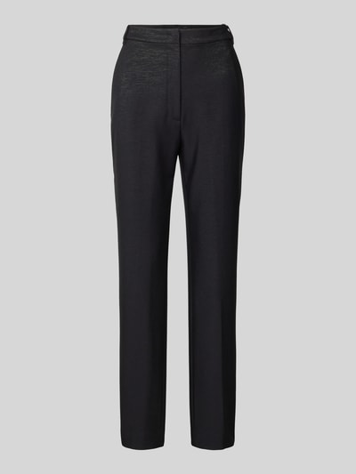 Marc Cain Feminine fit stoffen broek met riemlussen Zwart - 2