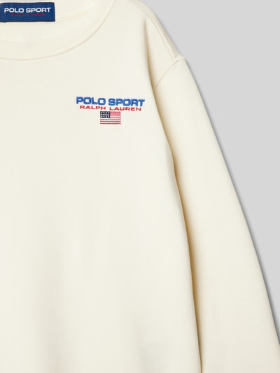 Polo Sport Sweatshirt mit Label-Stitching Ecru 2