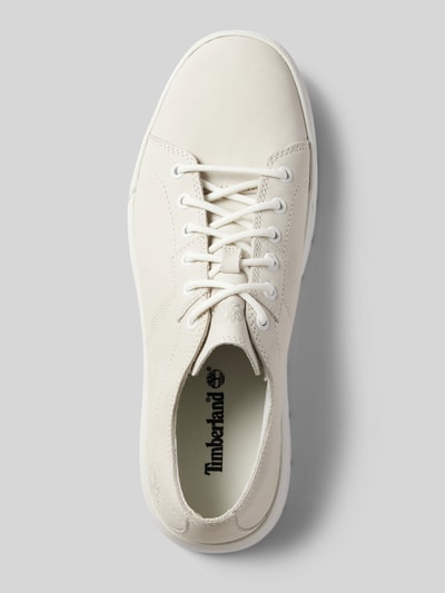 Timberland Sneakersy ze skóry w jednolitym kolorze Biały 4