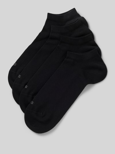 BOSS Sneakersokken met logostitching in een set van 4 paar Zwart - 1