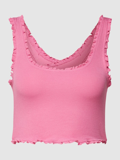 Only Crop Top mit Rüschen Pink 2