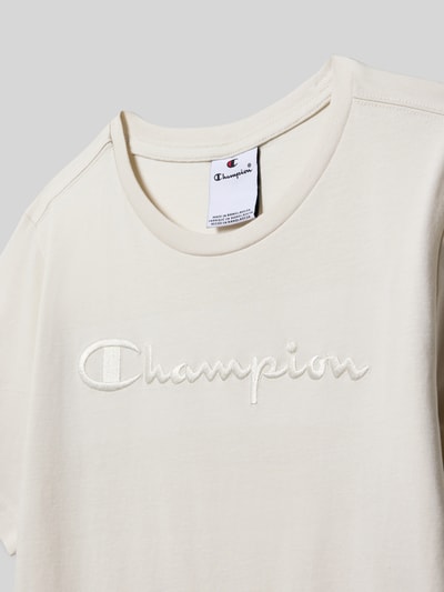 CHAMPION T-shirt z wyhaftowanym logo Złamany biały 2
