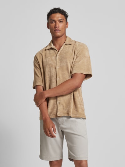 Jack & Jones Premium Vrijetijdsoverhemd met reverskraag, model 'TERRY' Lichtbruin - 4