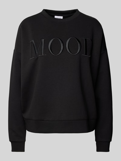 Vila Sweatshirt mit gerippten Abschlüssen Modell 'REFLECT' Black 2